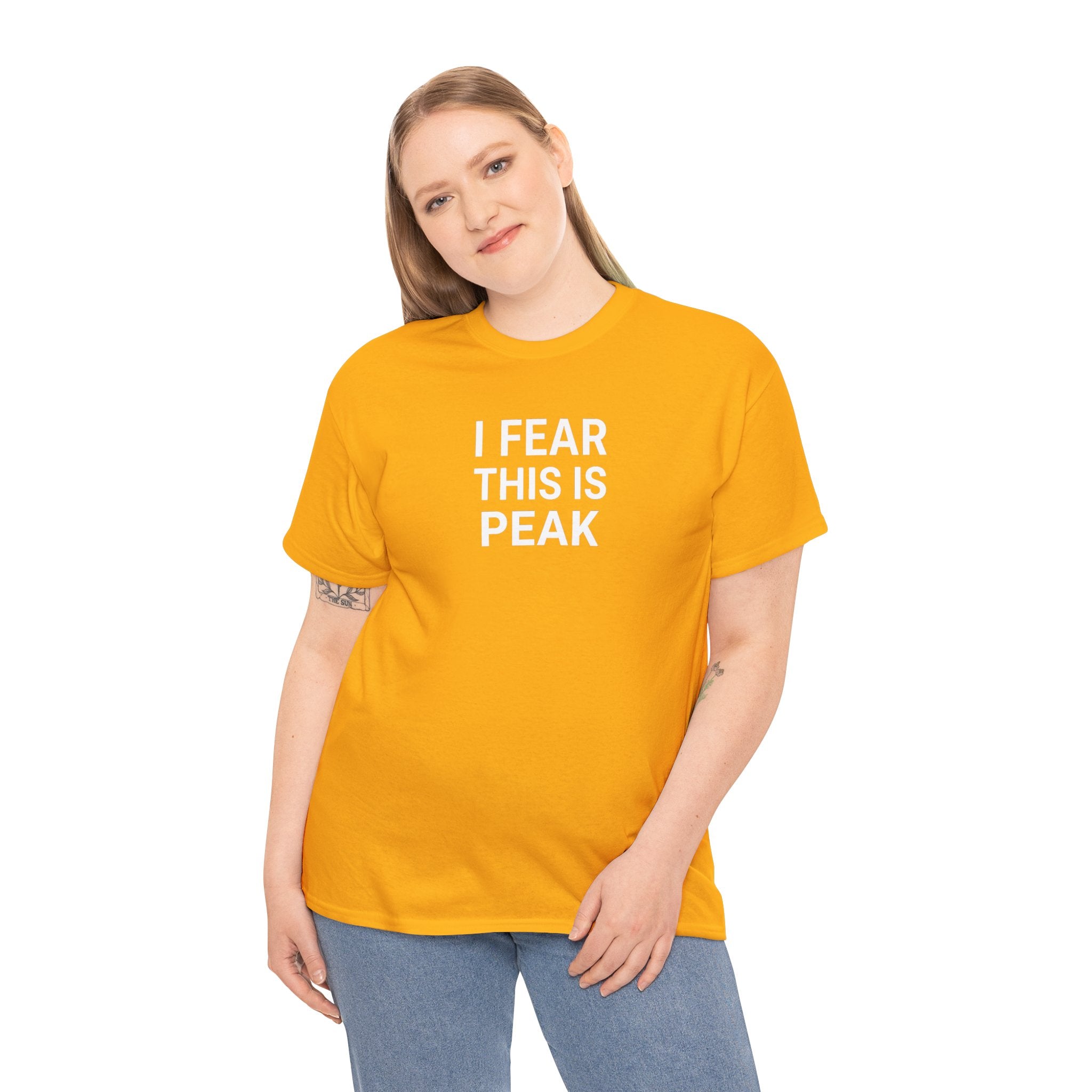 I Fear This Is Peak Tee — Funny Minimalist Graphic T-Shirt