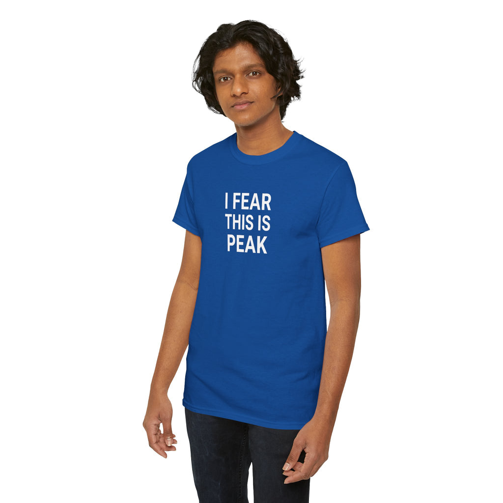 I Fear This Is Peak Tee — Funny Minimalist Graphic T-Shirt