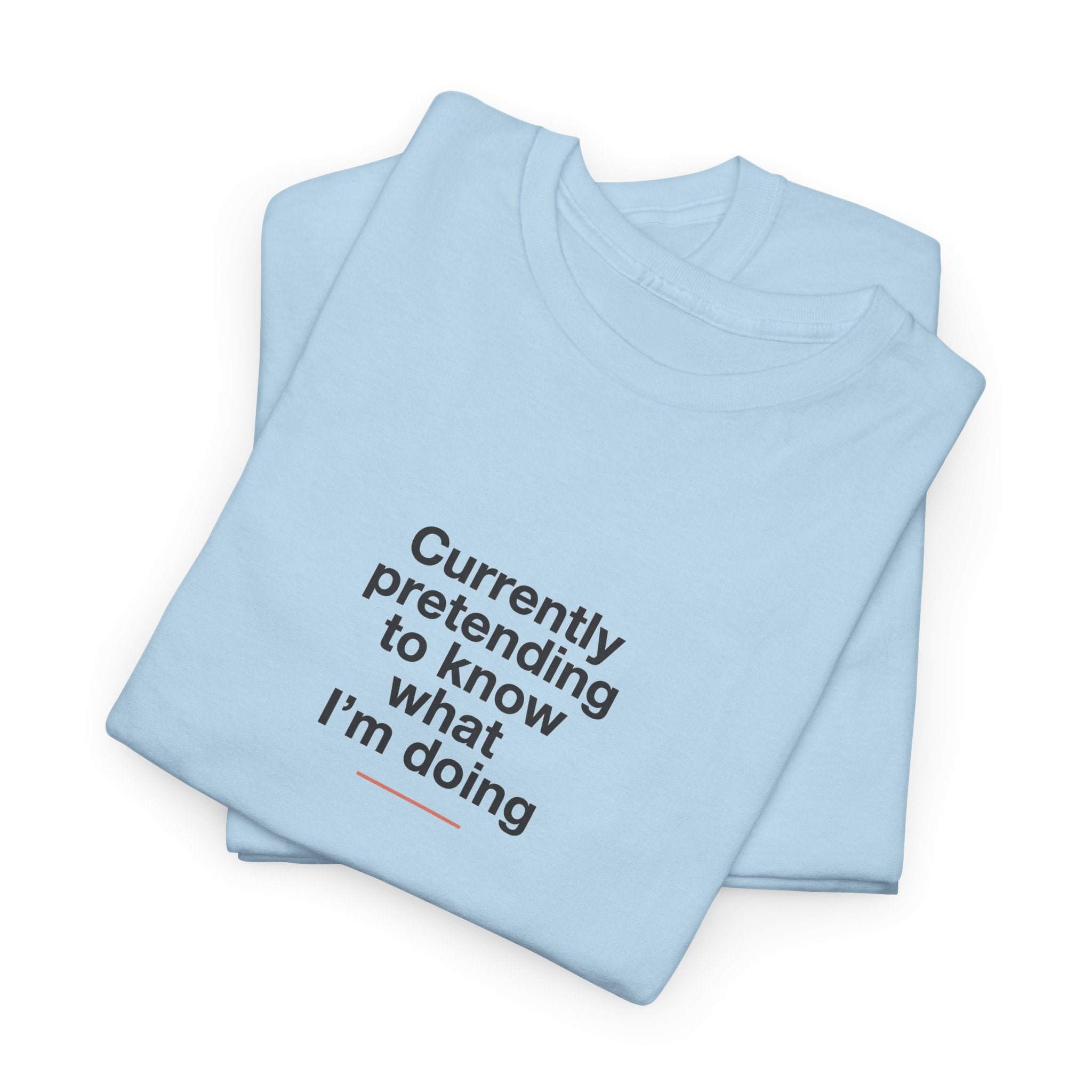 T-Shirt — 'Currently Pretending to Know What I’m Doing' Minimal Graphic Tee