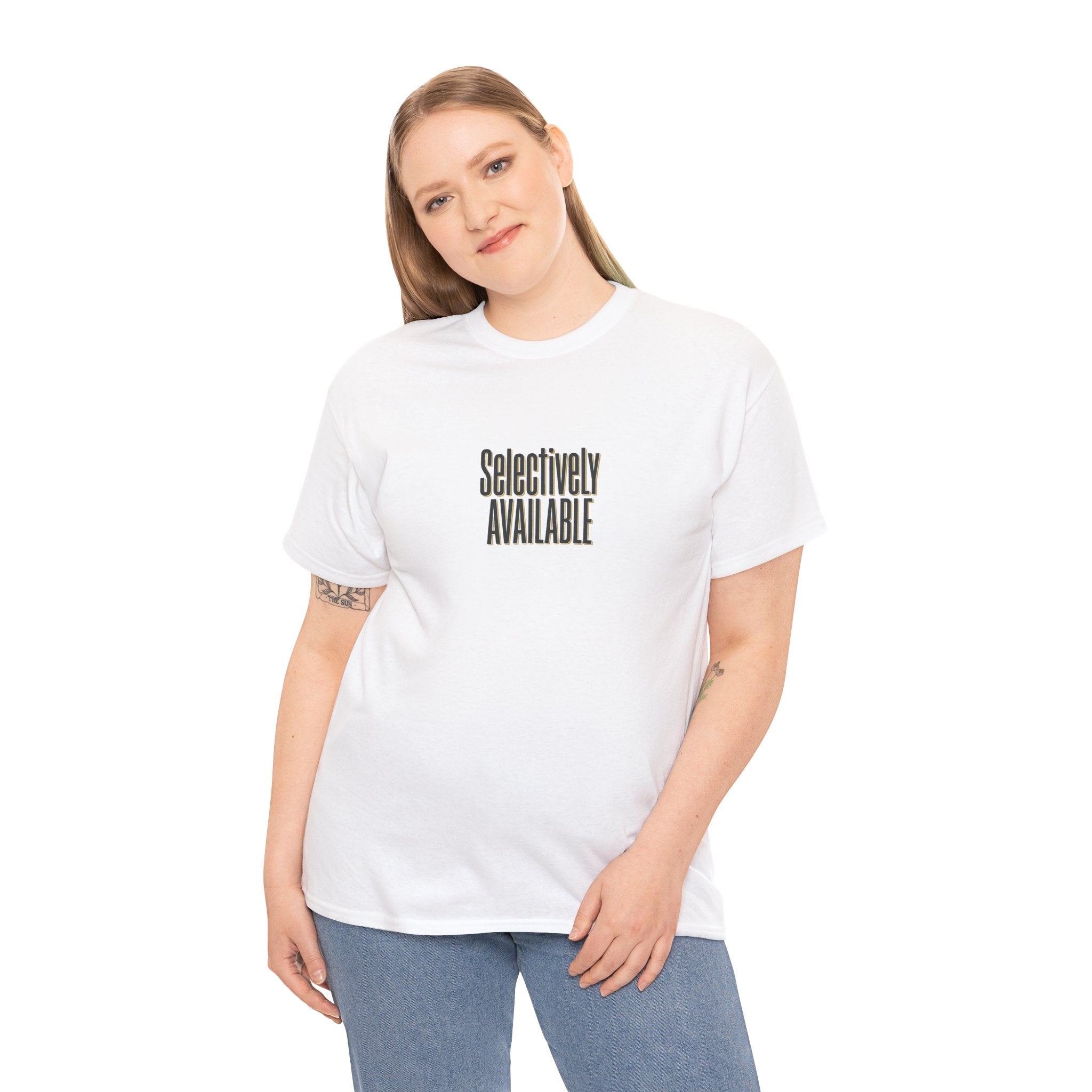 Selectively Available Graphic Tee — Minimalist Statement T-Shirt