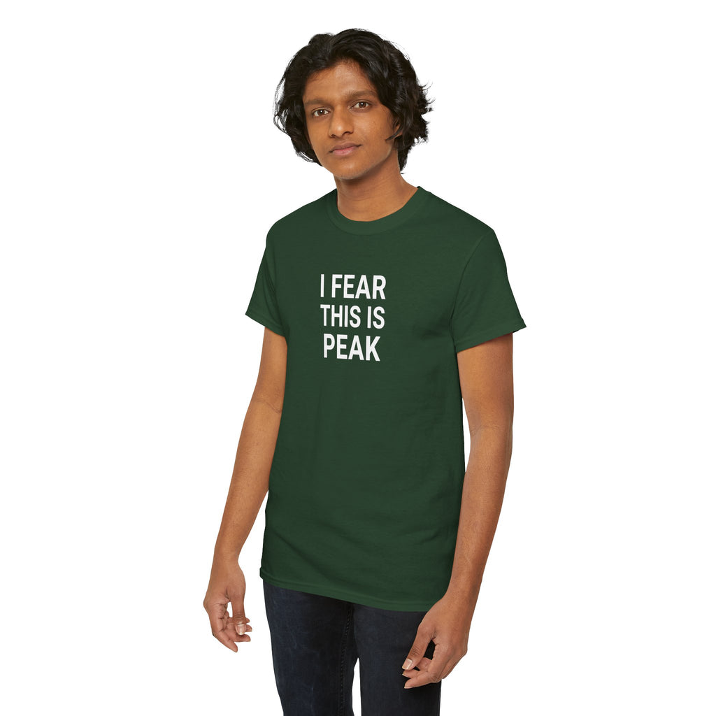 I Fear This Is Peak Tee — Funny Minimalist Graphic T-Shirt