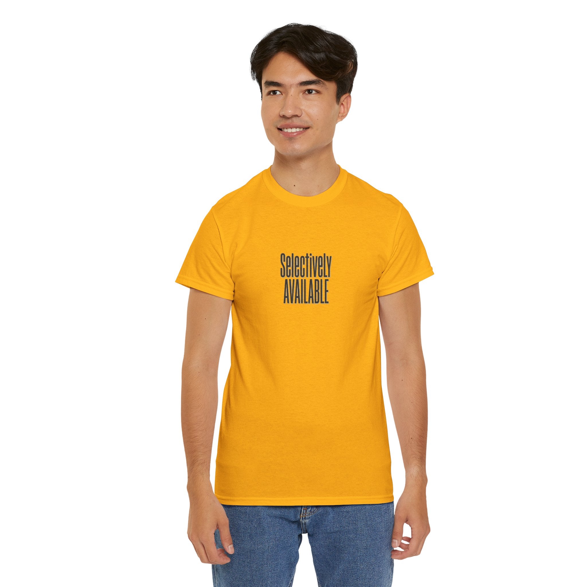 Selectively Available Graphic Tee — Minimalist Statement T-Shirt