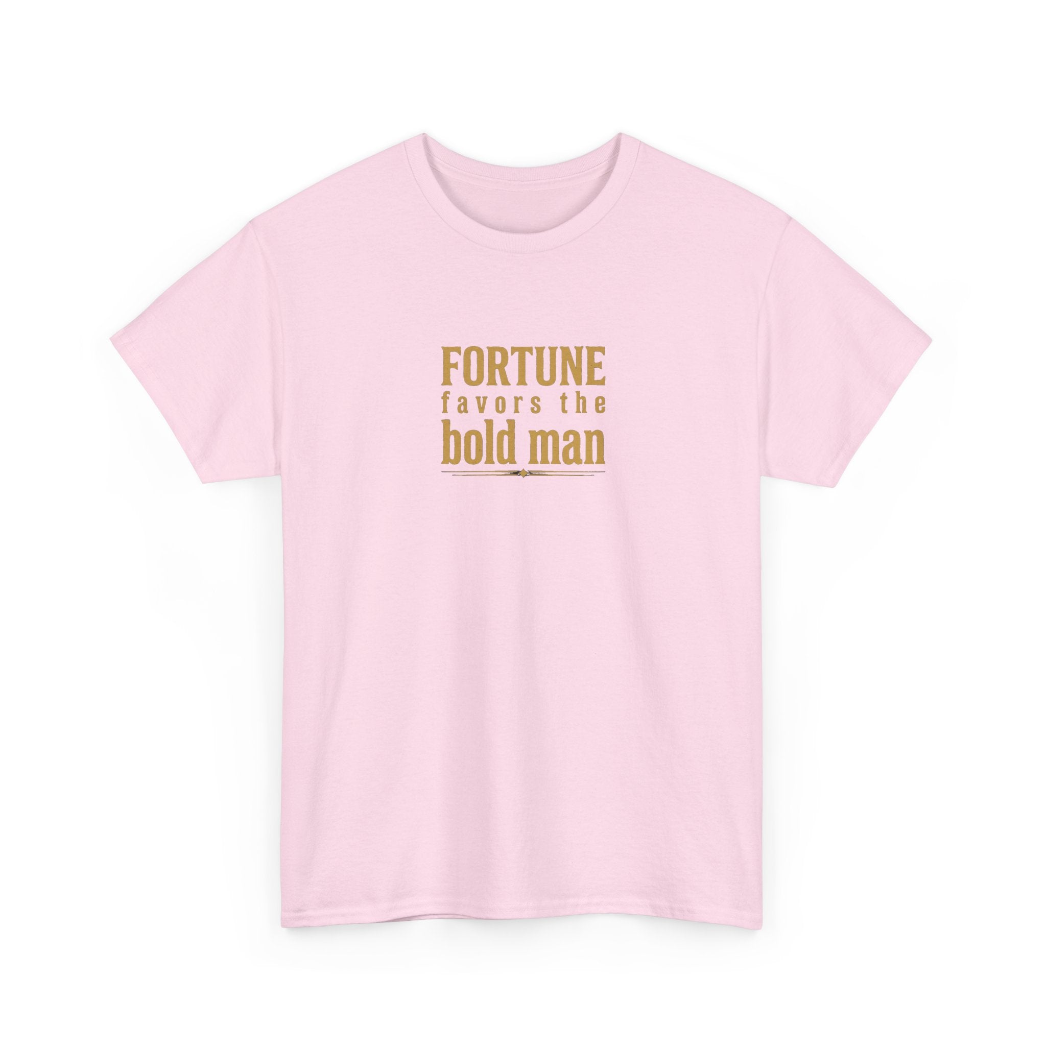 Fortune Favors the Bold Man T‑Shirt — Motivational Minimalist Graphic Tee
