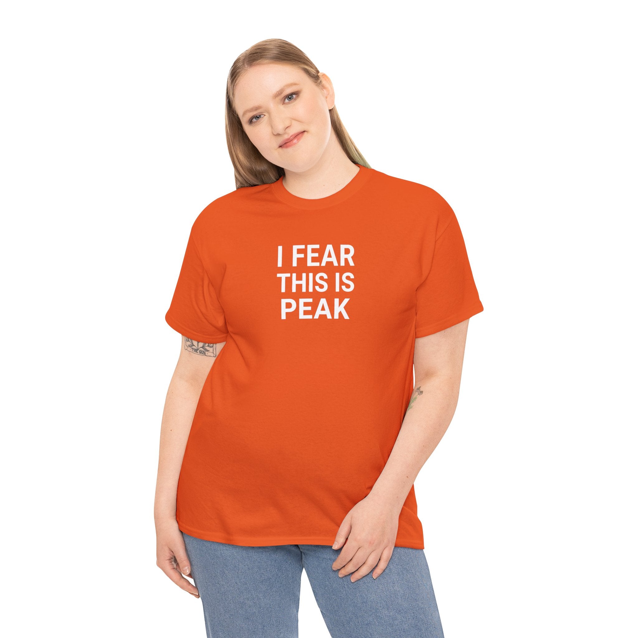 I Fear This Is Peak Tee — Funny Minimalist Graphic T-Shirt