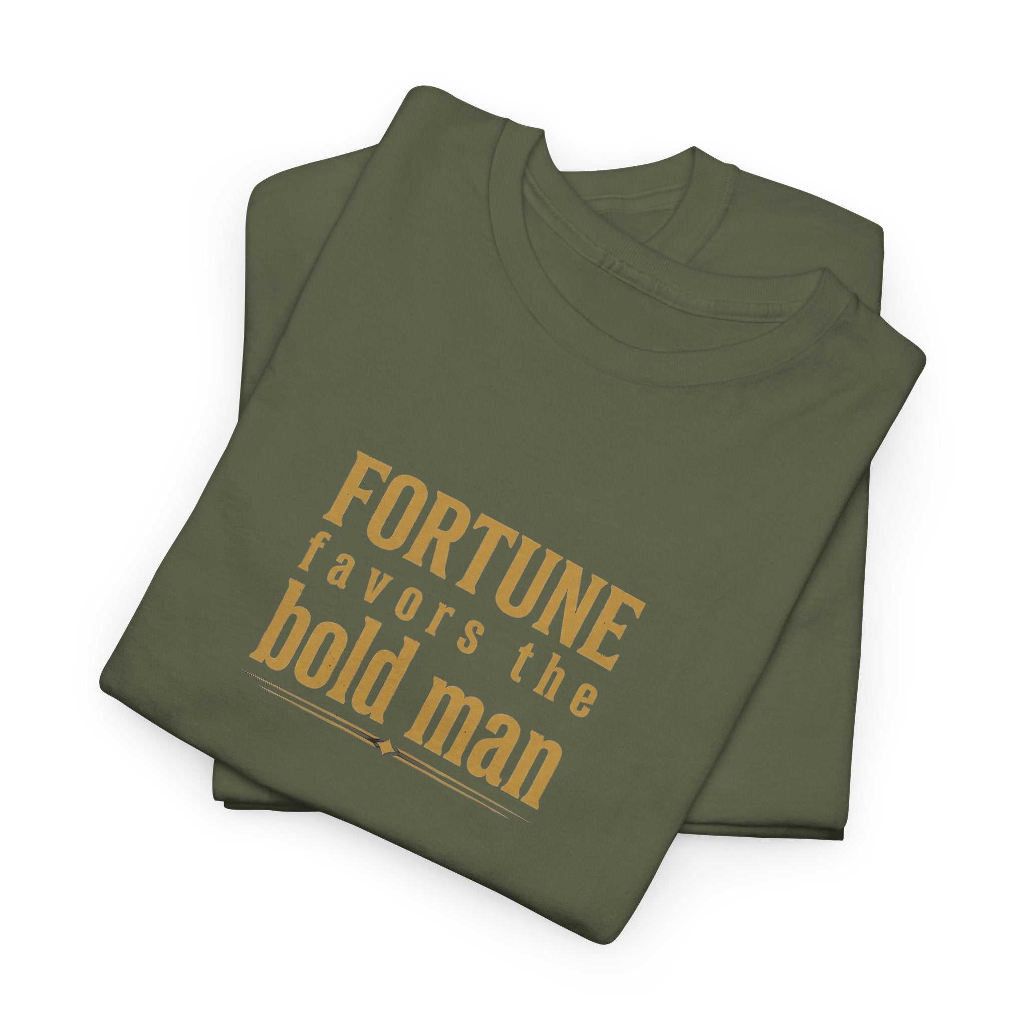 Fortune Favors the Bold Man T‑Shirt — Motivational Minimalist Graphic Tee