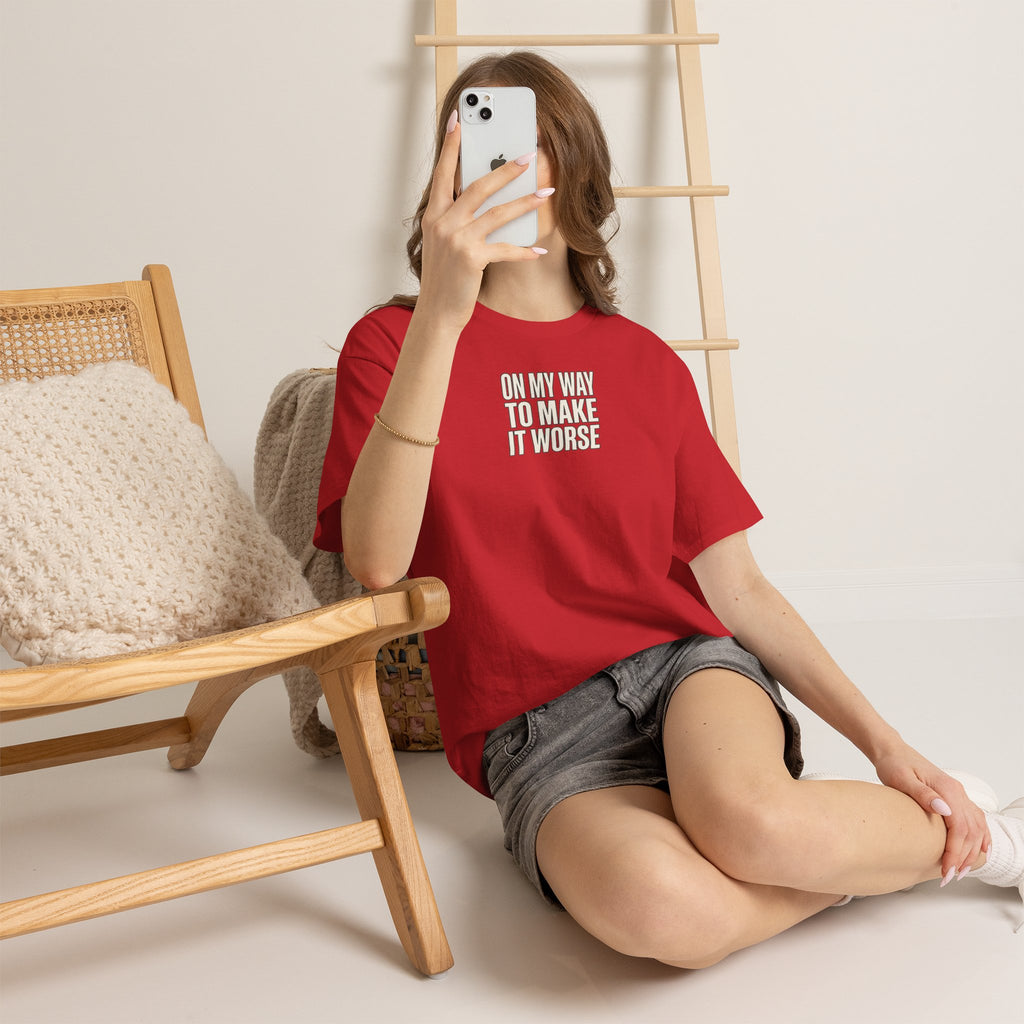 T‑Shirt — "On My Way To Make It Worse" Minimalist Graphic Tee