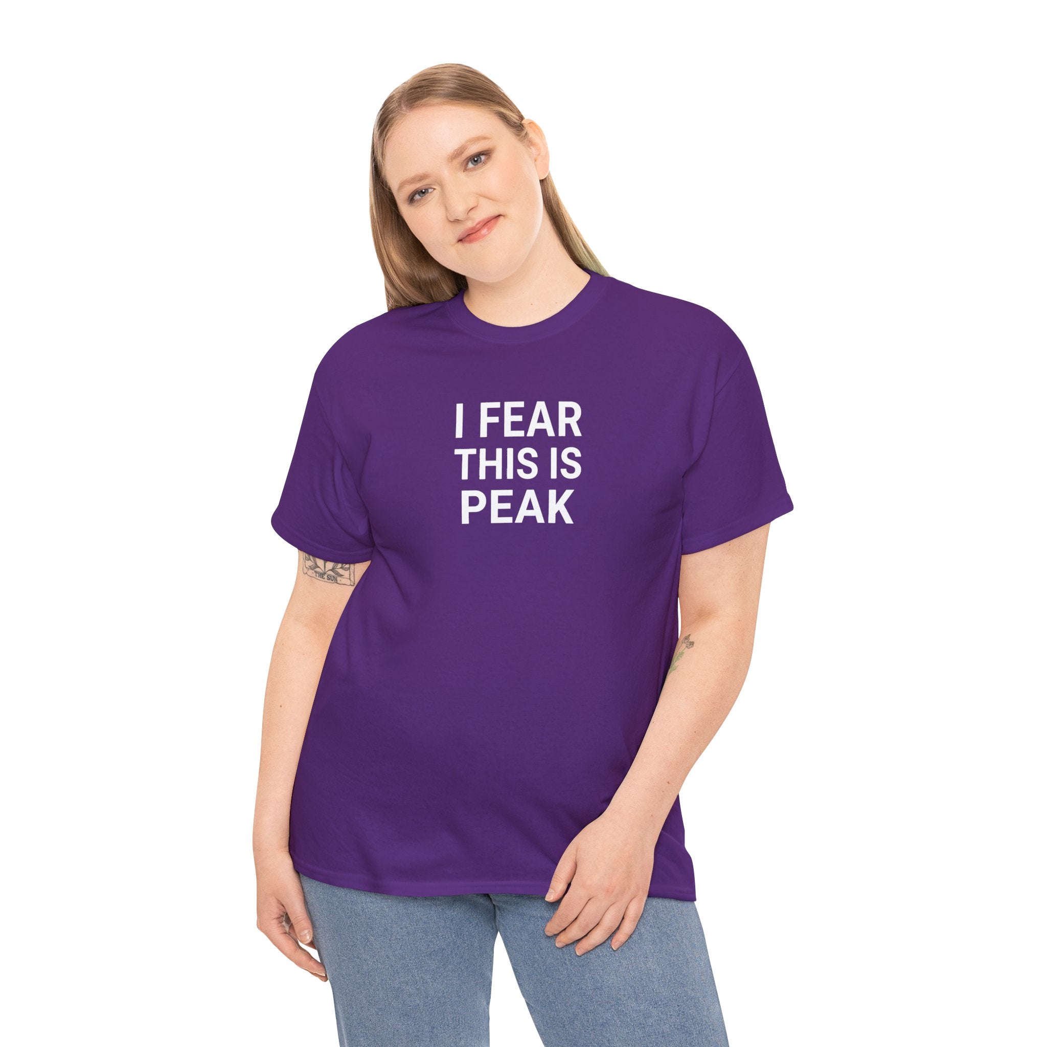 I Fear This Is Peak Tee — Funny Minimalist Graphic T-Shirt