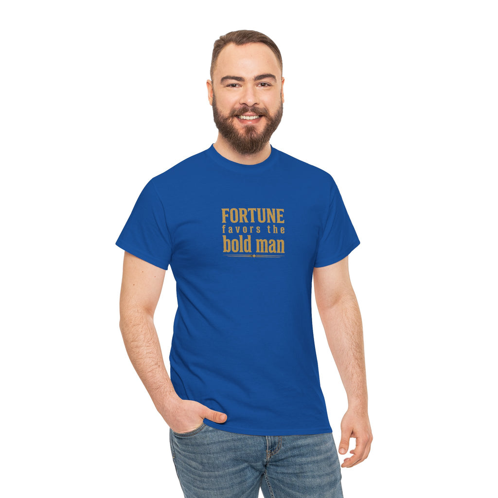 Fortune Favors the Bold Man T‑Shirt — Motivational Minimalist Graphic Tee