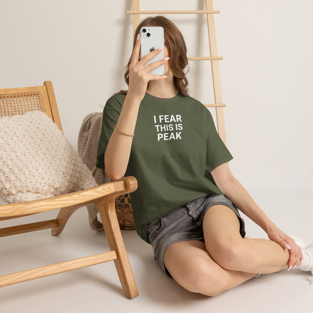 I Fear This Is Peak Tee — Funny Minimalist Graphic T-Shirt