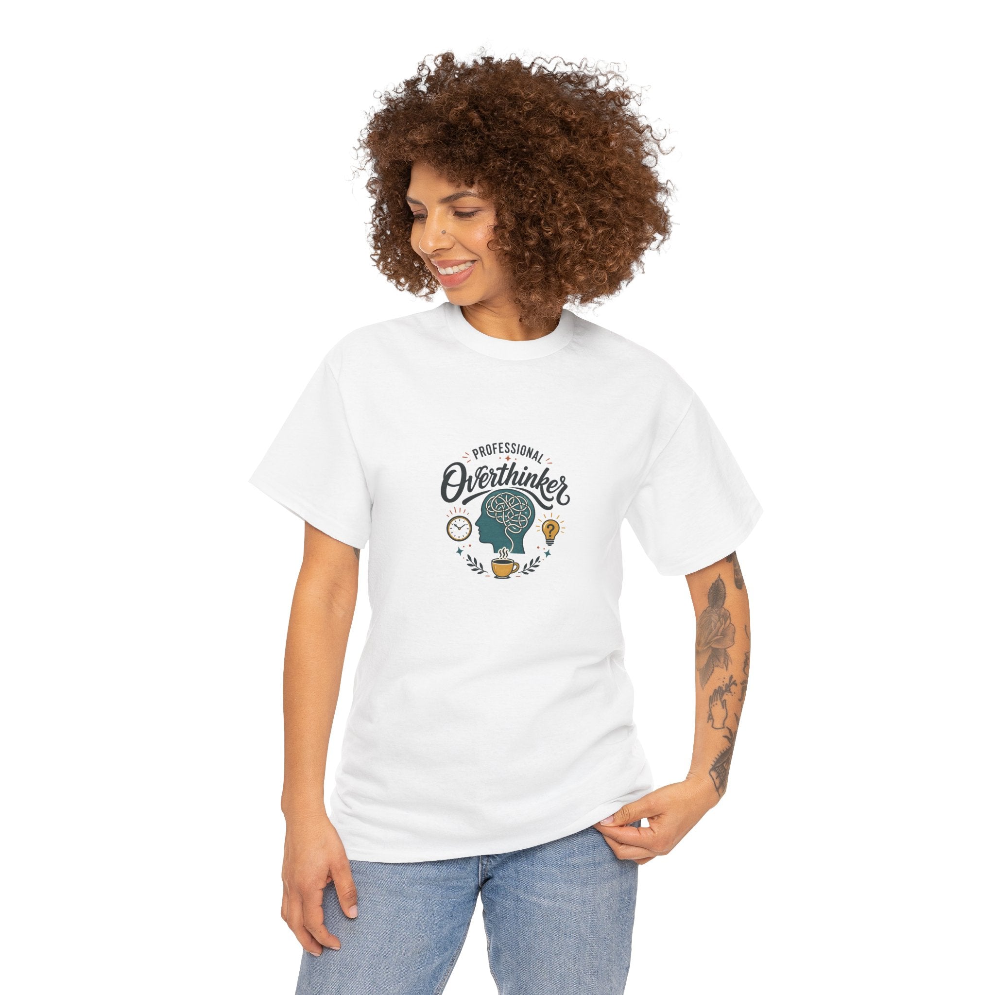 Overthinker T-Shirt — Funny 'Professional Overthinker' Graphic Tee for Thinkers & Students