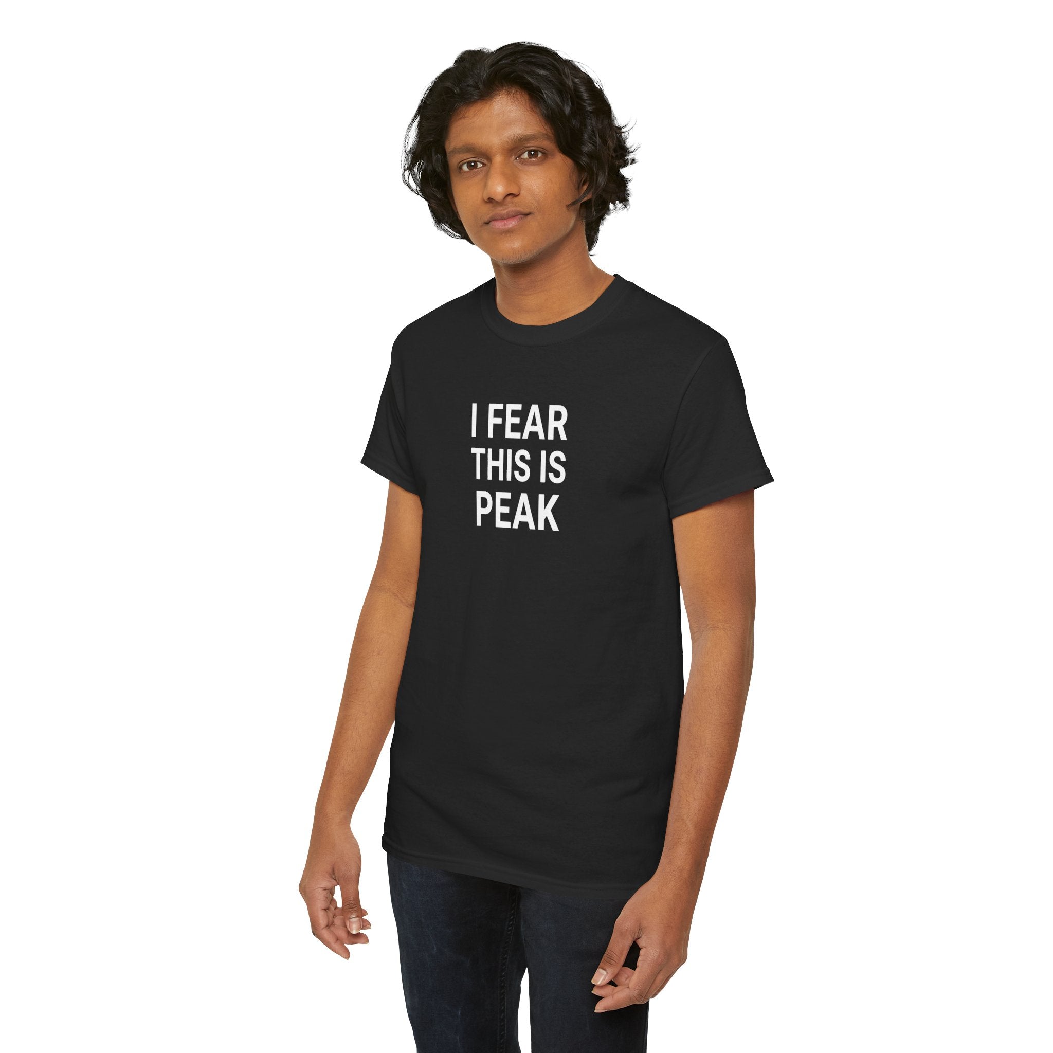 I Fear This Is Peak Tee — Funny Minimalist Graphic T-Shirt