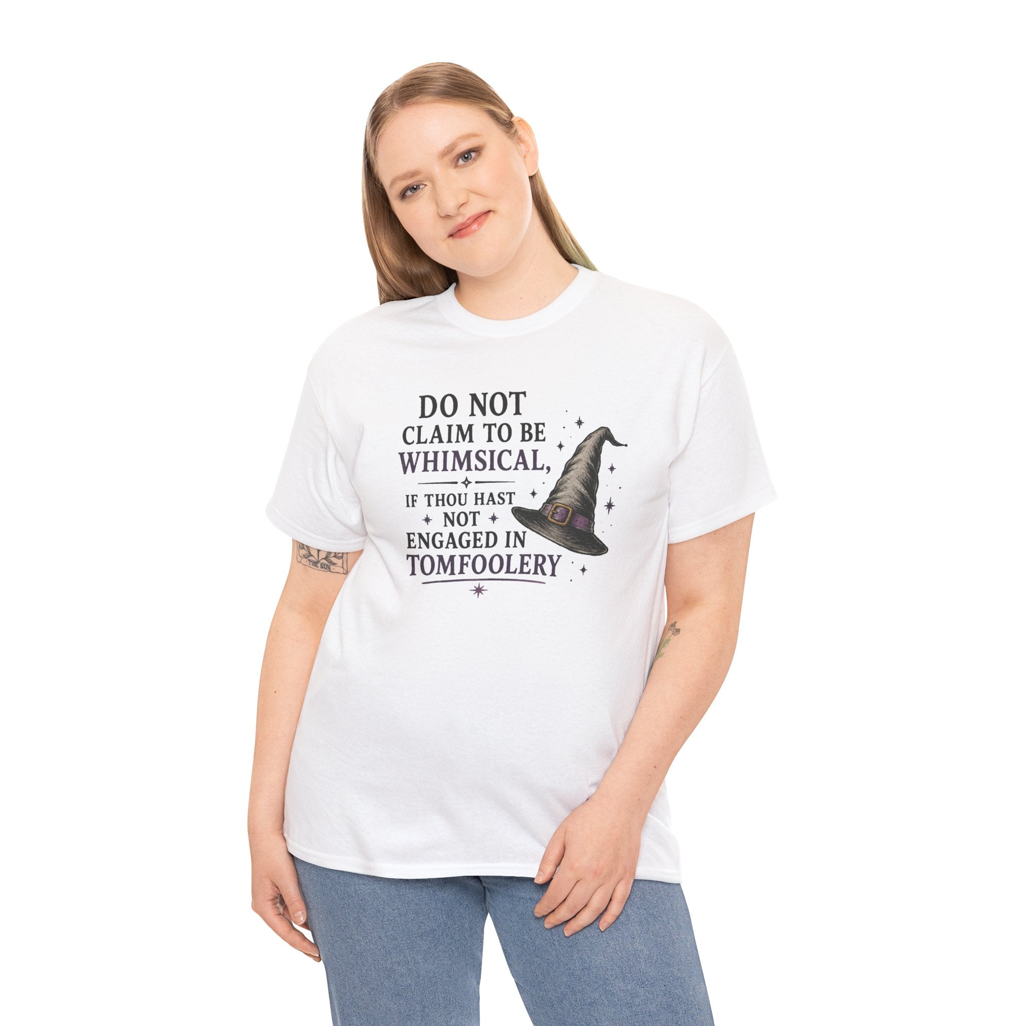Whimsical Witch Quote Tee — "Do Not Claim to Be Whimsical" Cotton T‑Shirt