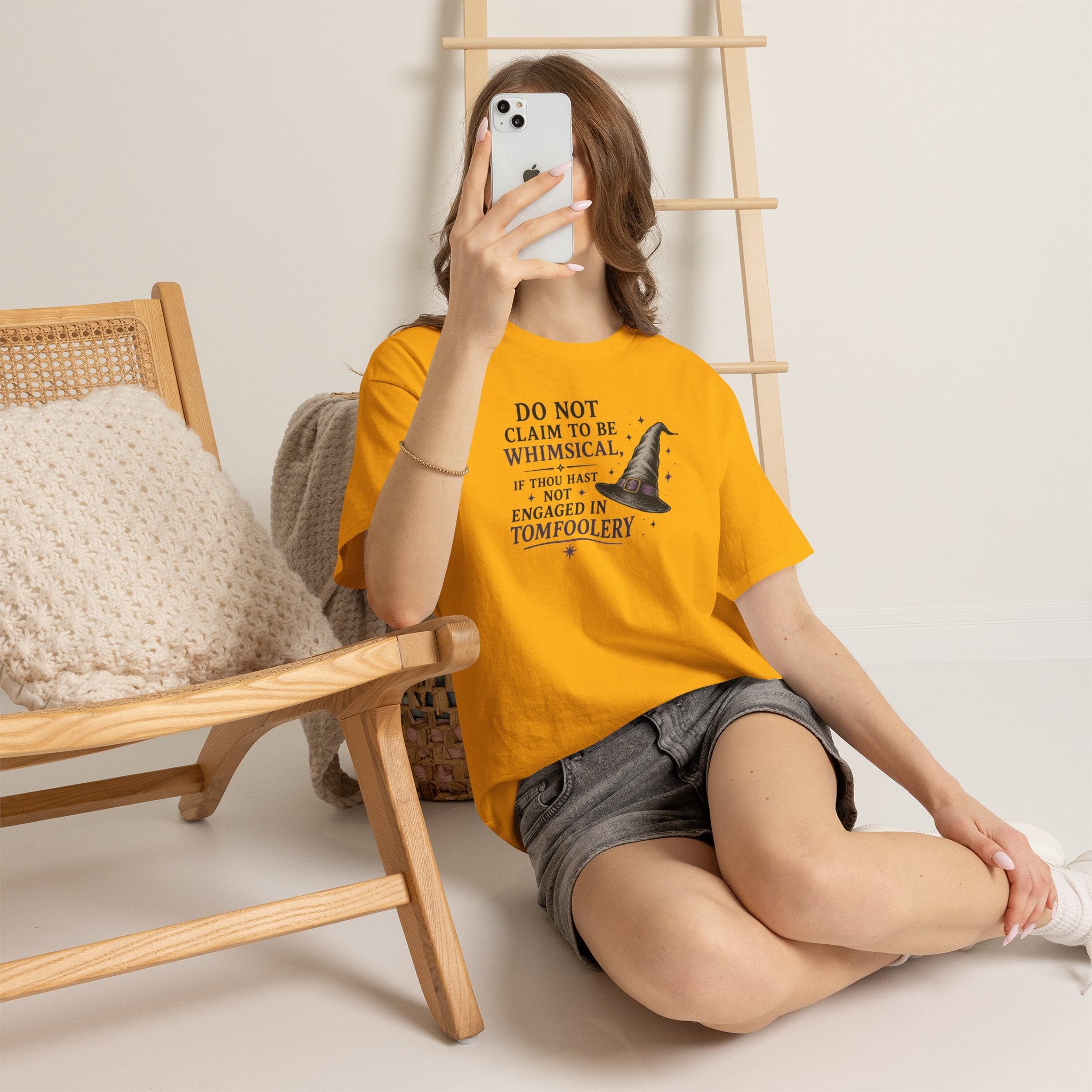 Whimsical Witch Quote Tee — "Do Not Claim to Be Whimsical" Cotton T‑Shirt