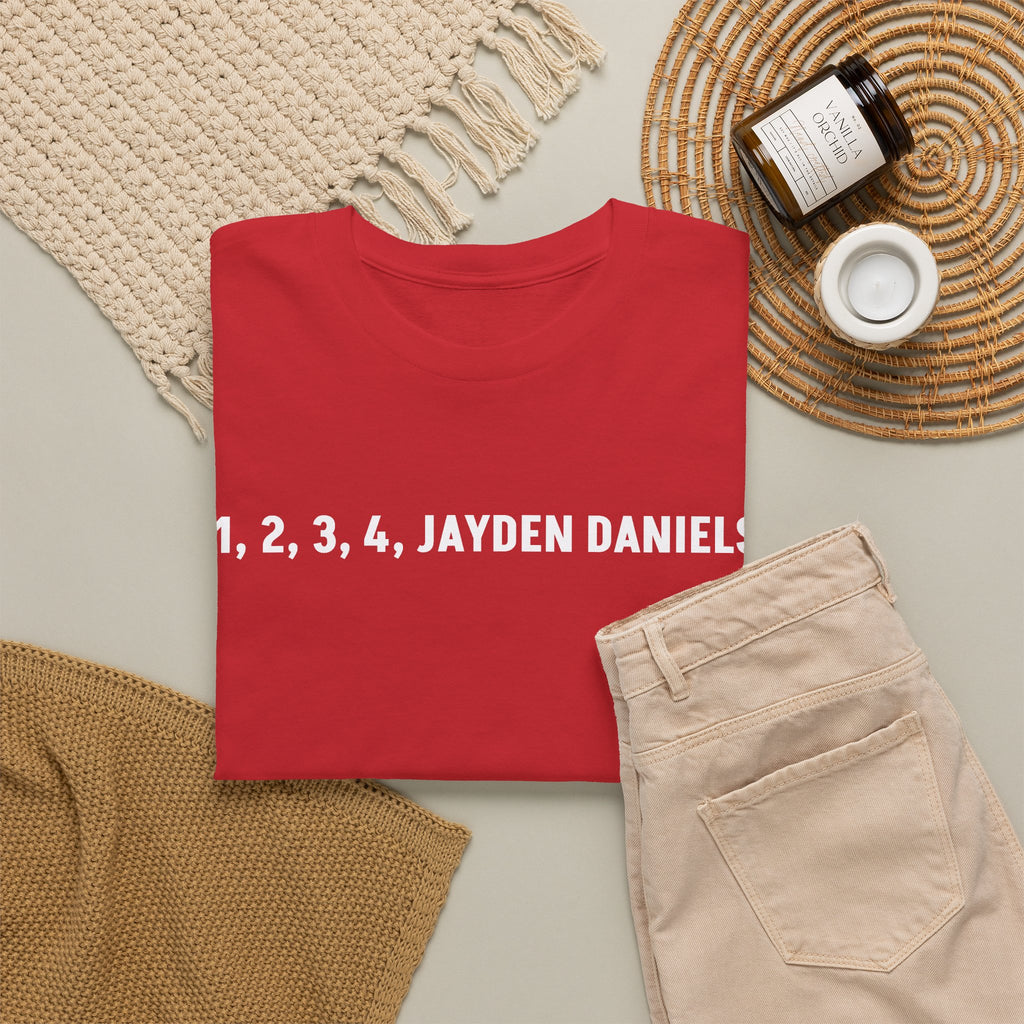 1 2 3 4 Jayden Daniels Shirt, Jayden Daniels Tee, Washington Commanders Shirt, Commanders Fan Gift, Football Fan Tee, QB Shirt