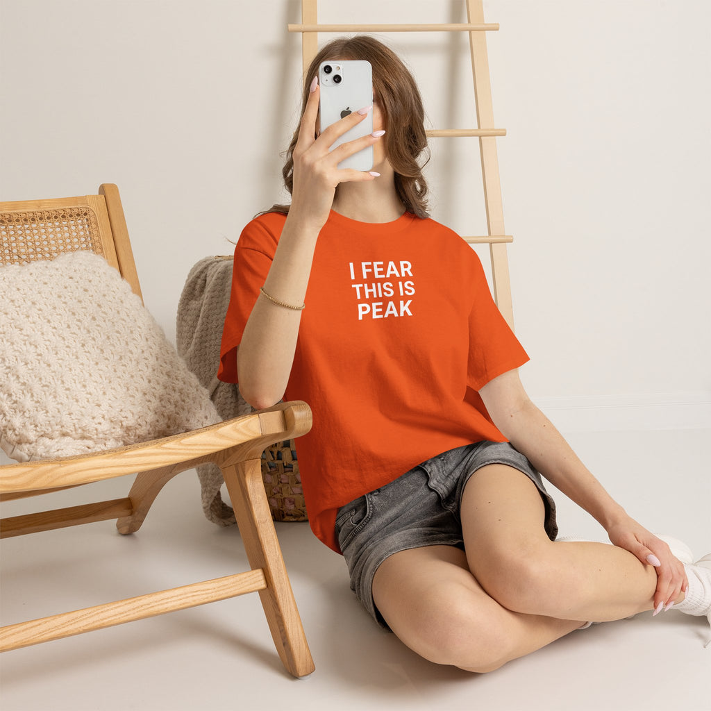I Fear This Is Peak Tee — Funny Minimalist Graphic T-Shirt