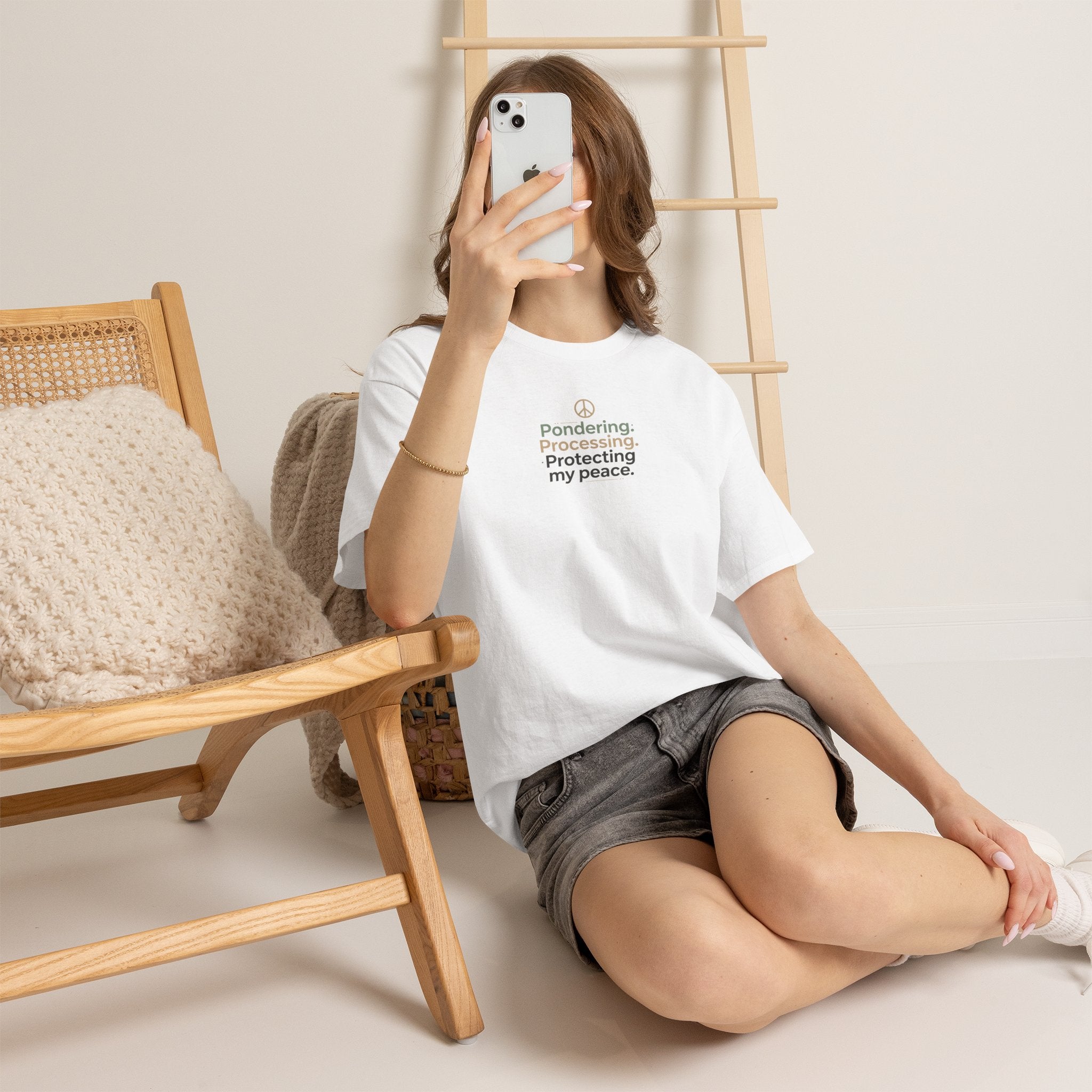 Pondering. Processing. Protecting My Peace. Tee — Mindful Self-Care Graphic T-Shirt