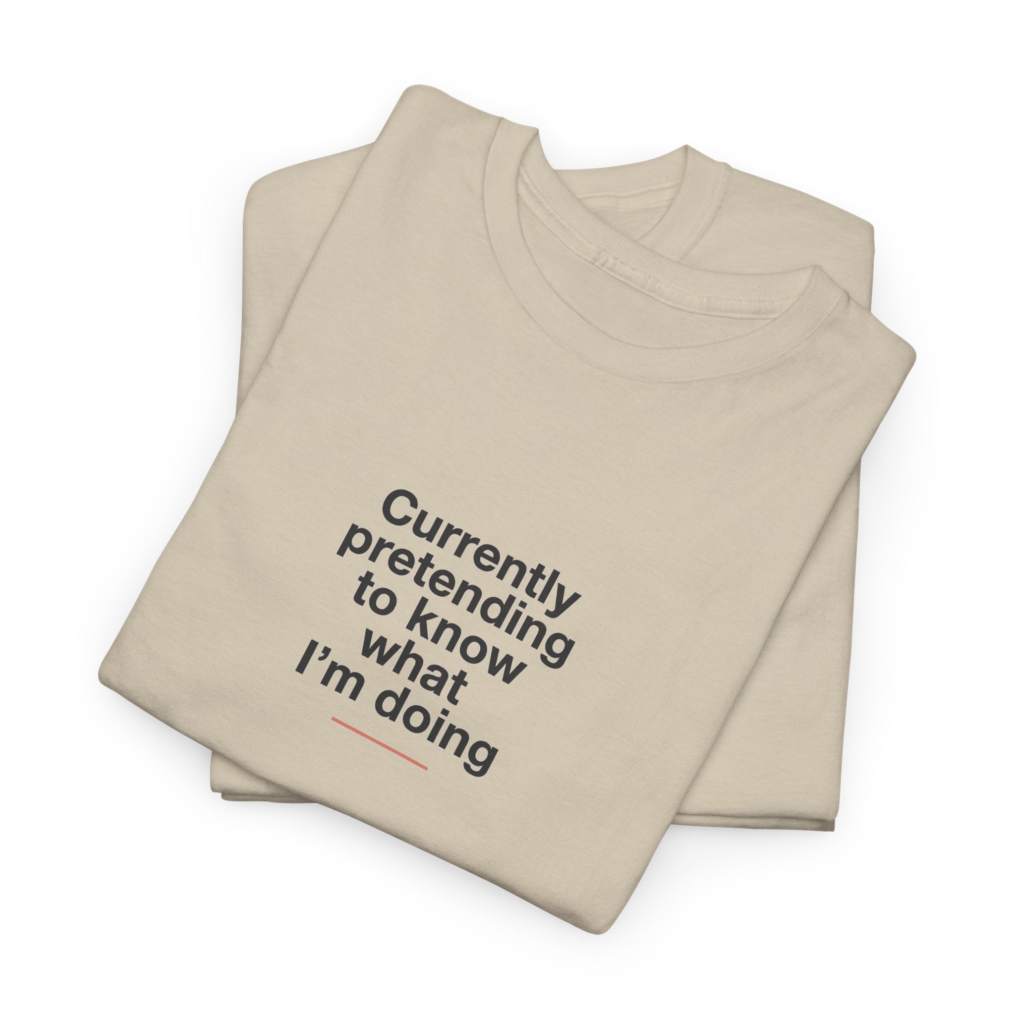 T-Shirt — 'Currently Pretending to Know What I’m Doing' Minimal Graphic Tee