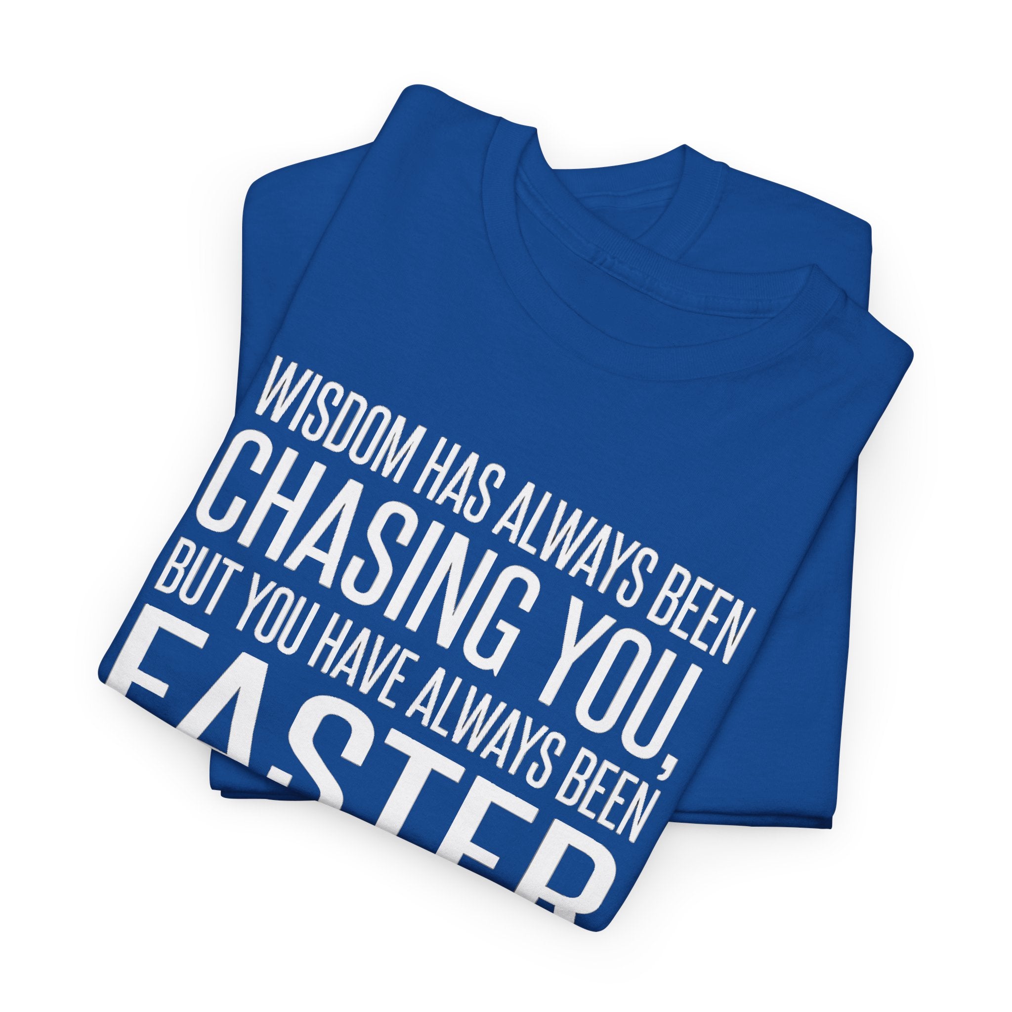 Funny Quote T-Shirt — "Wisdom Has Always Been Chasing You, But You Have Always Been Faster"