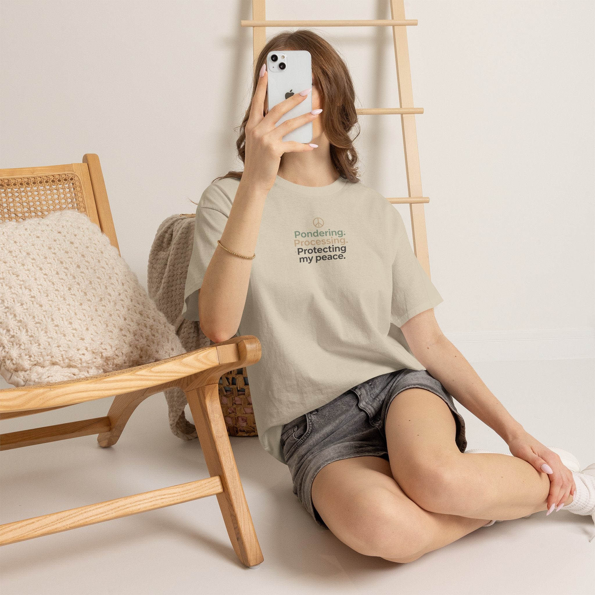Pondering. Processing. Protecting My Peace. Tee — Mindful Self-Care Graphic T-Shirt