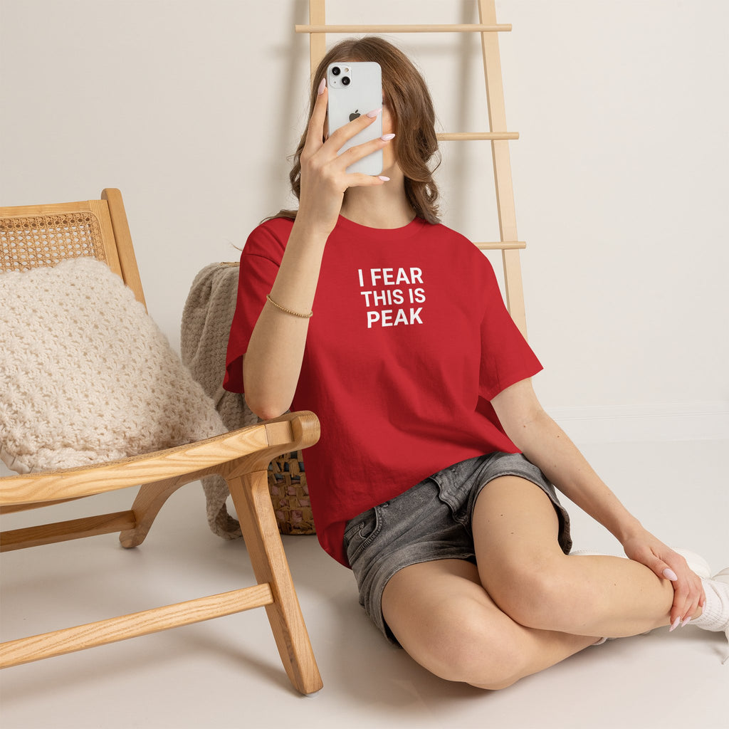I Fear This Is Peak Tee — Funny Minimalist Graphic T-Shirt