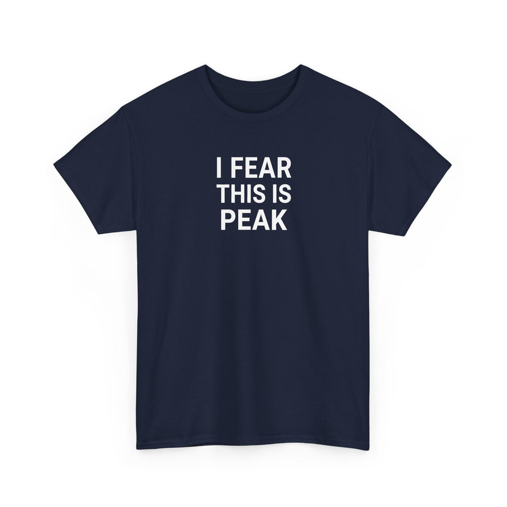 I Fear This Is Peak Tee — Funny Minimalist Graphic T-Shirt