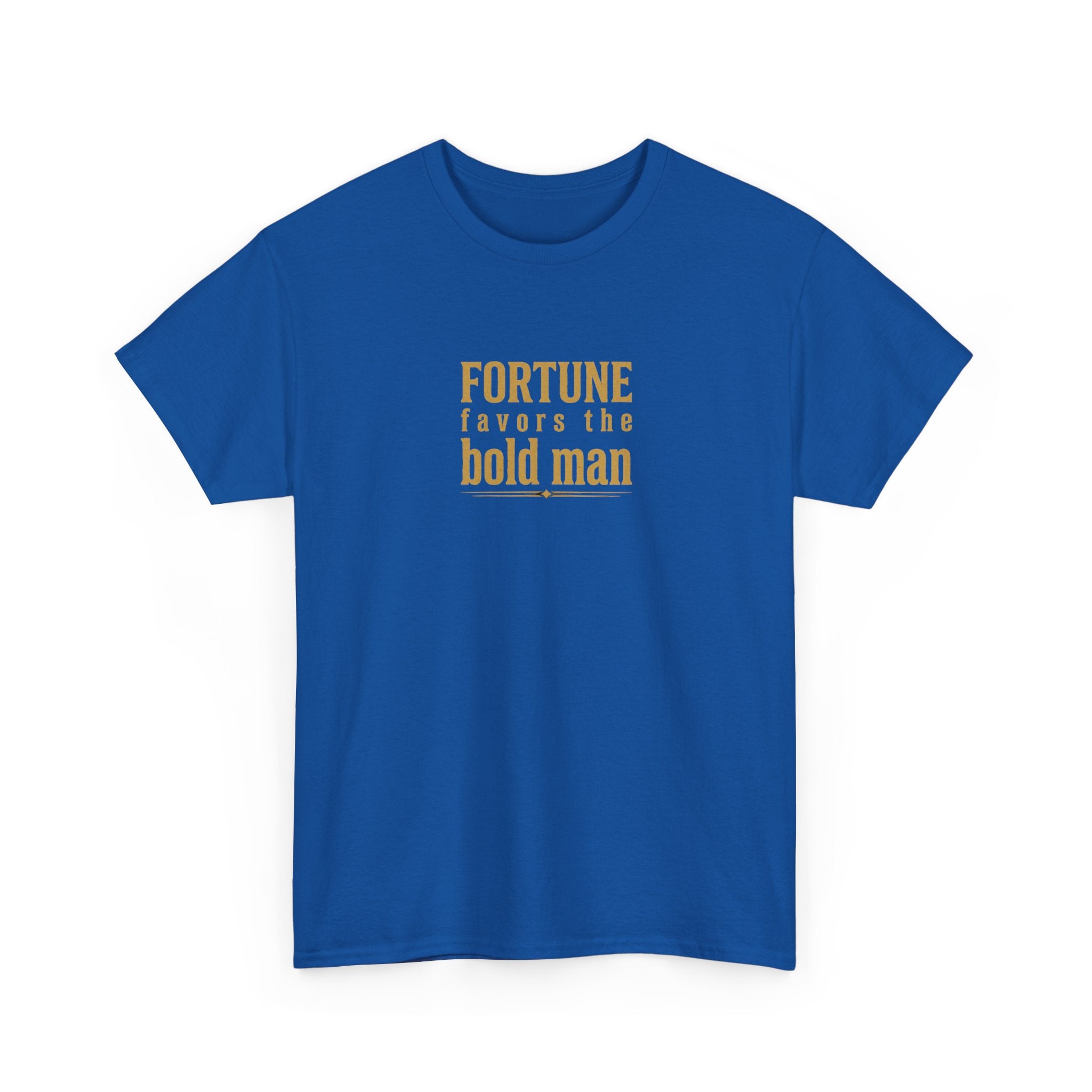Fortune Favors the Bold Man T‑Shirt — Motivational Minimalist Graphic Tee