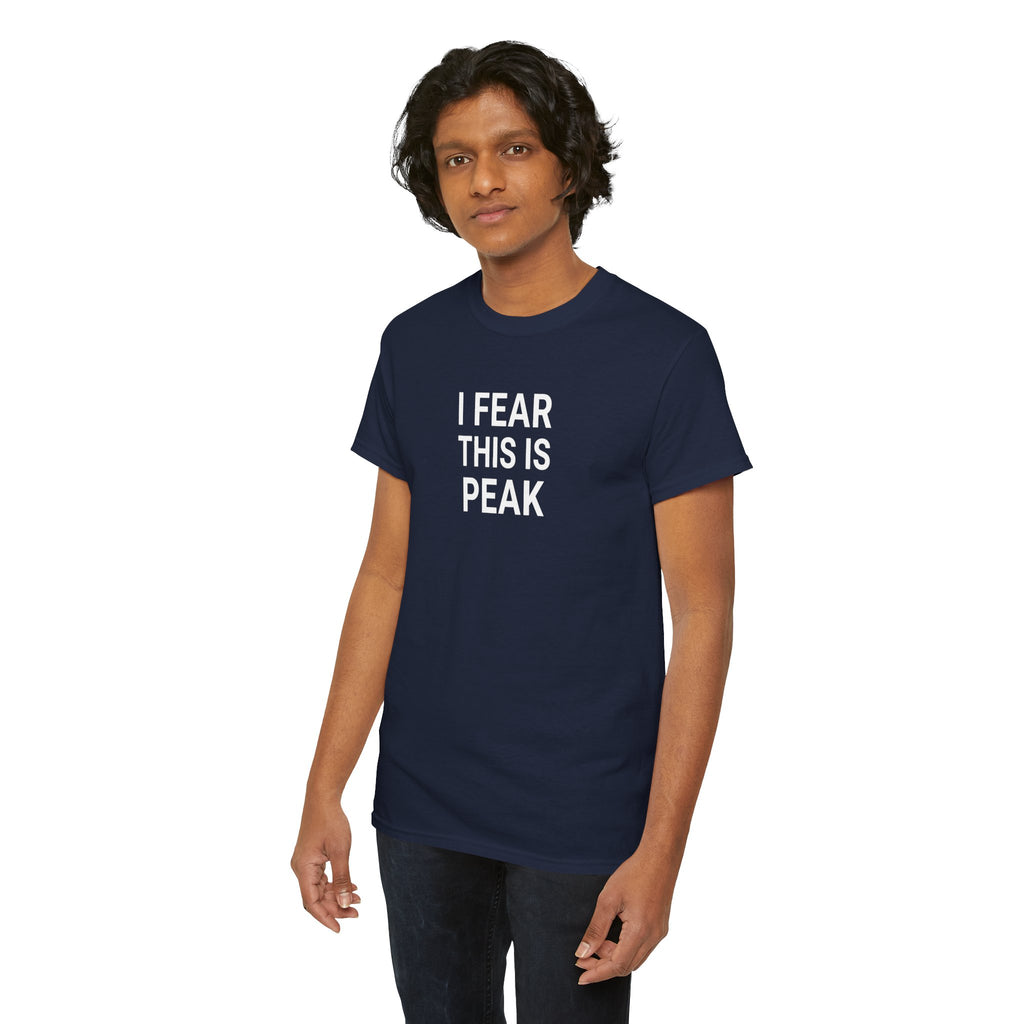I Fear This Is Peak Tee — Funny Minimalist Graphic T-Shirt