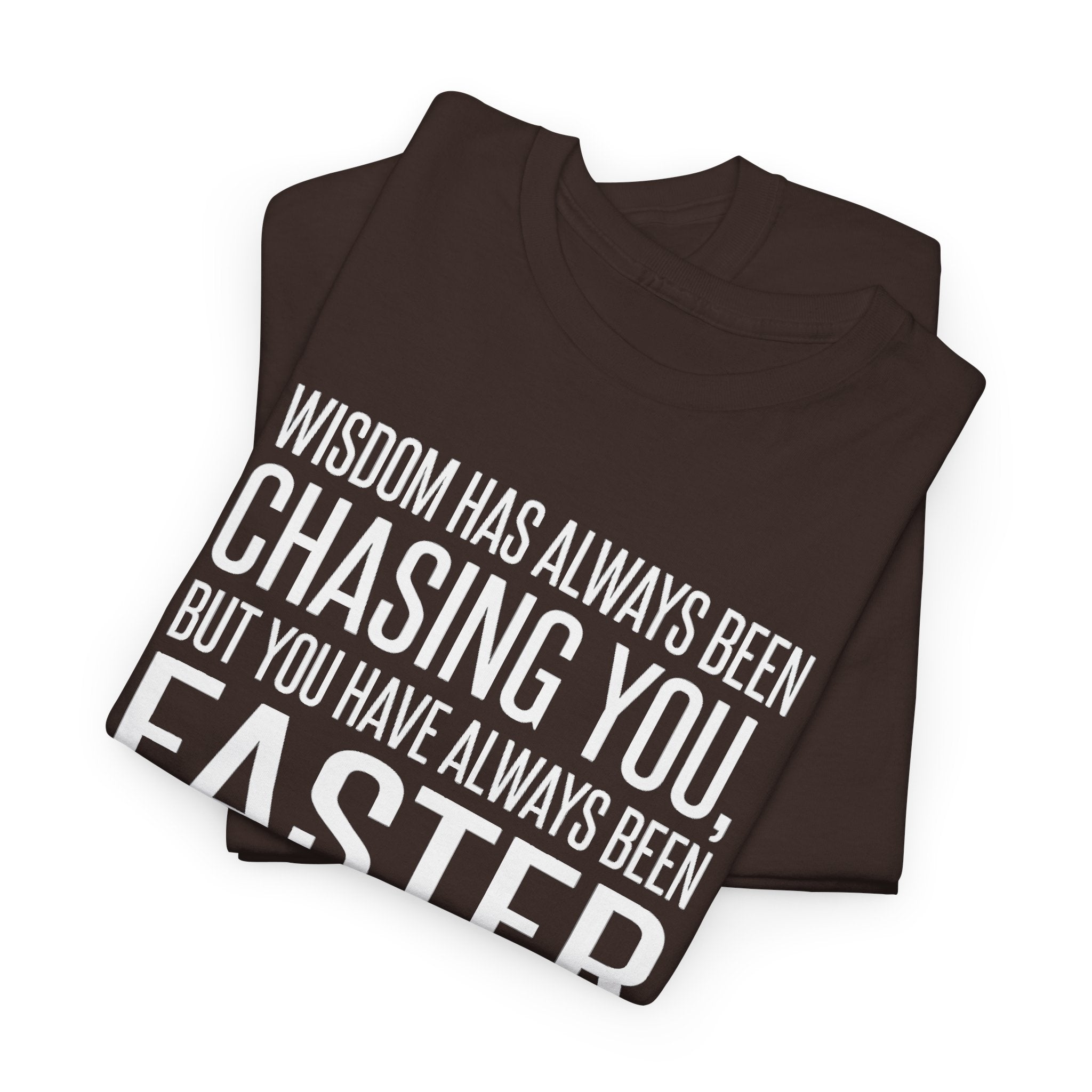 Funny Quote T-Shirt — "Wisdom Has Always Been Chasing You, But You Have Always Been Faster"