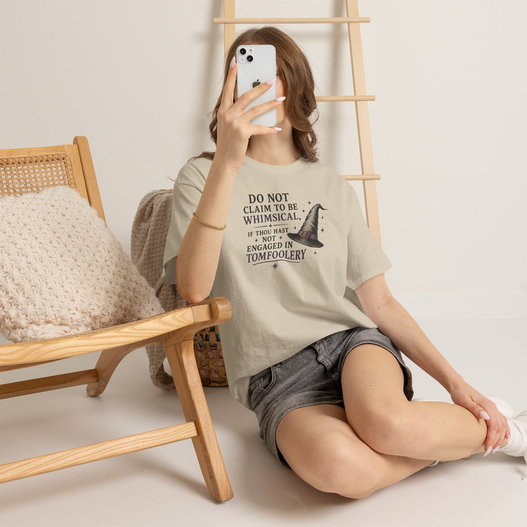 Whimsical Witch Quote Tee — "Do Not Claim to Be Whimsical" Cotton T‑Shirt