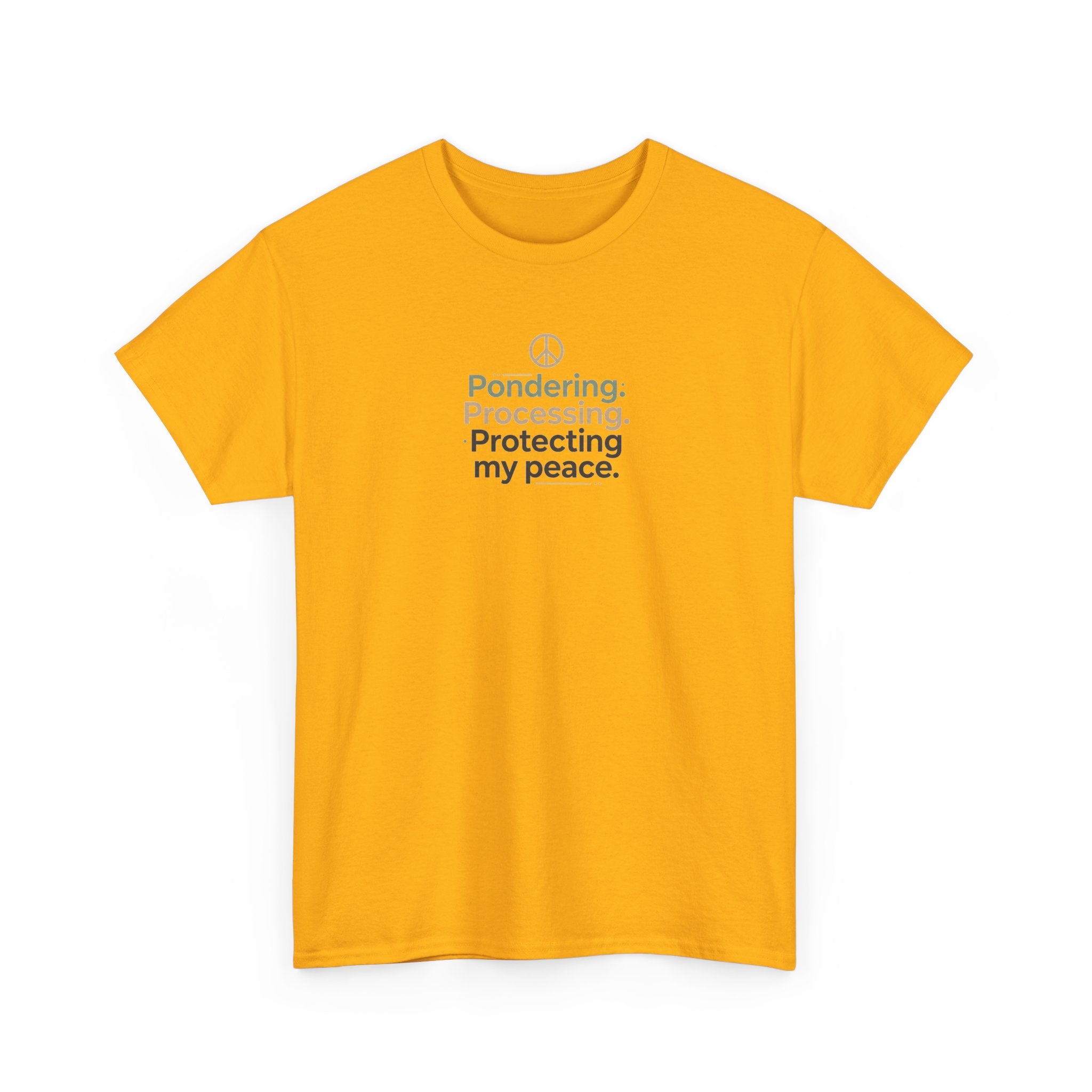 Pondering. Processing. Protecting My Peace. Tee — Mindful Self-Care Graphic T-Shirt