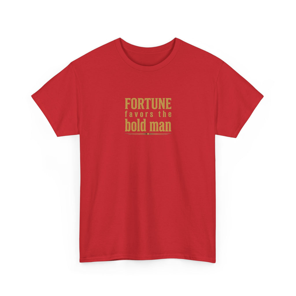 Fortune Favors the Bold Man T‑Shirt — Motivational Minimalist Graphic Tee