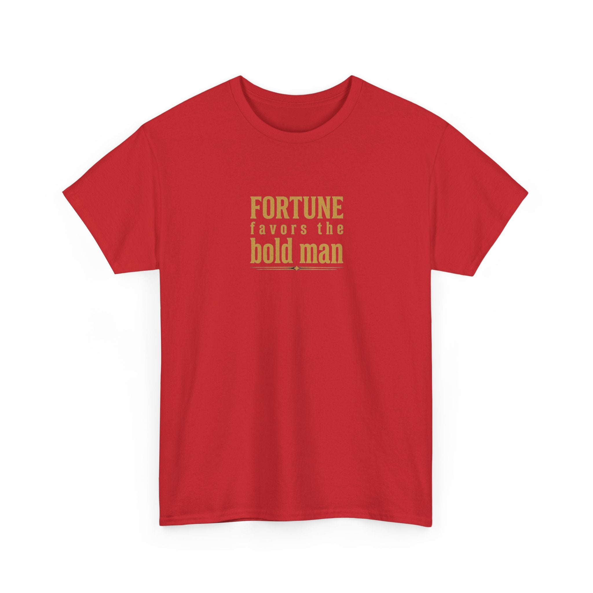Fortune Favors the Bold Man T‑Shirt — Motivational Minimalist Graphic Tee